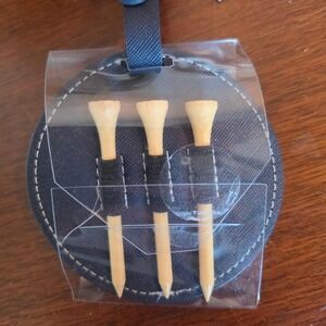 Golf tee set with flag and ball marker'